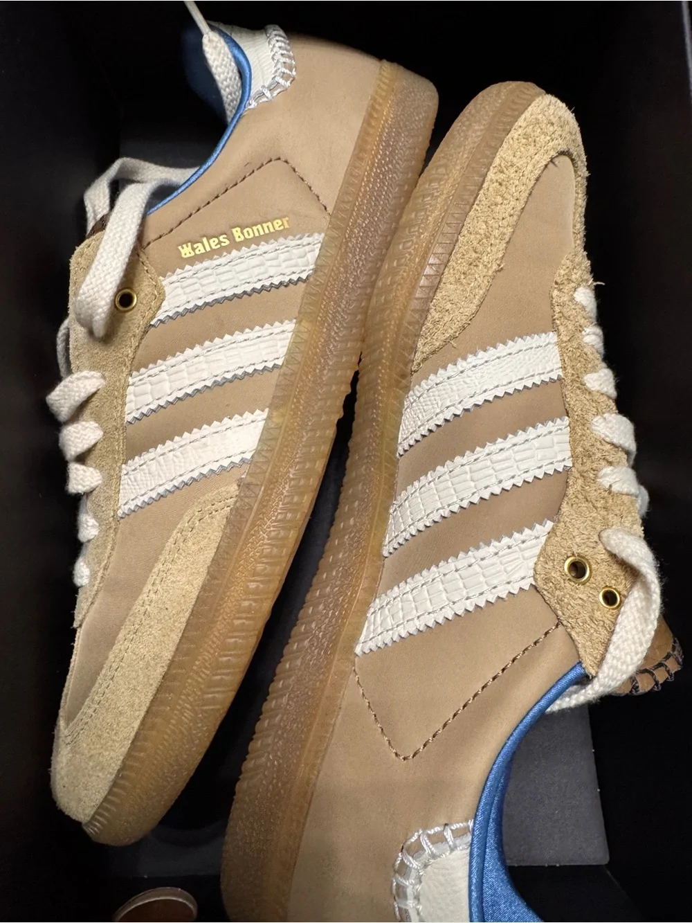 Wales Bonner Adidas Men’s Beige/Sand Sneakers with White Stripes